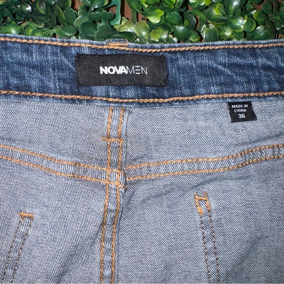 Novamen slim straight stretch fit blue jeans - Picture 4 of 4